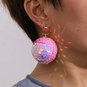 Sequin ball drop earrings